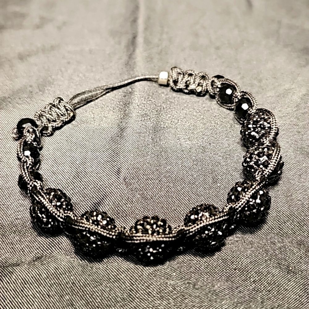 Micro Pave Black Disco Ball Bracelet